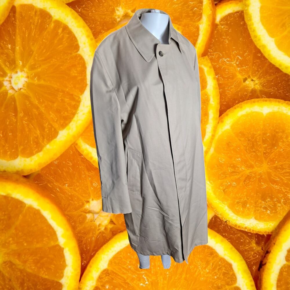 Gleneagles Men's Solid Khaki Long Sleeve Trench Coat‎ Size 40S